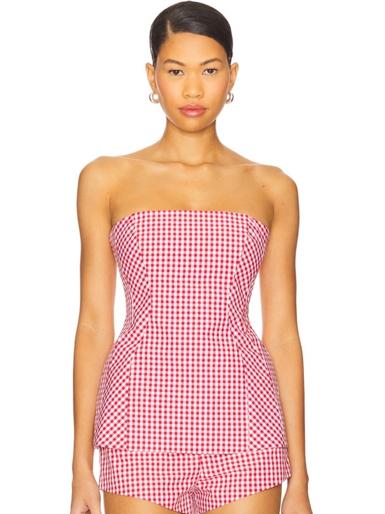 Amanda Uprichard Dresses & Skirts - Strapless Red Gingham Set
